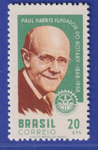 Brasilien 1968 Paul Harris Gründer des Rotary-Clubs Mi.-Nr. 1169 **