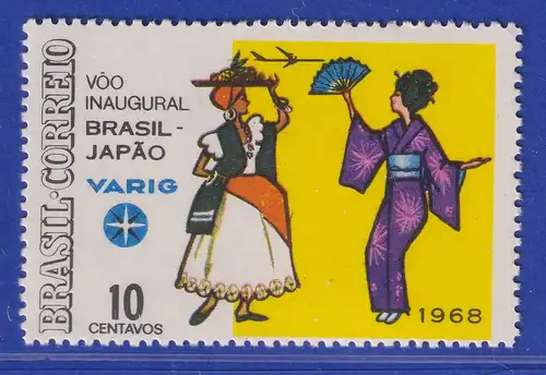 Brasilien 1968 Flugverbindung Brasilien-Japan durch die VARIG Mi.-Nr. 1174 **