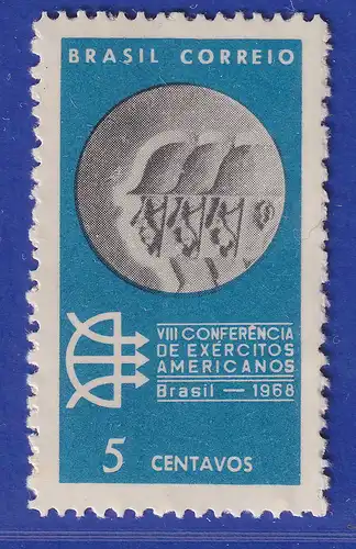 Brasilien 1968 Amerikanische Militärkonferenz drei Soldaten Mi.-Nr. 1185 **