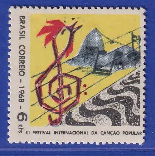 Brasilien 1968 Internat. Volksliedersängerfest Rio Zuckerhut Mi.-Nr. 1186 **