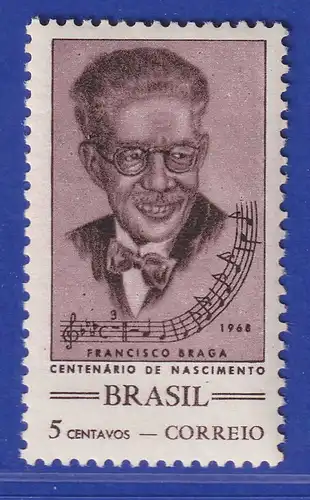 Brasilien 1968 Antonio Francisco Braga Komponist Mi.-Nr. 1195 **
