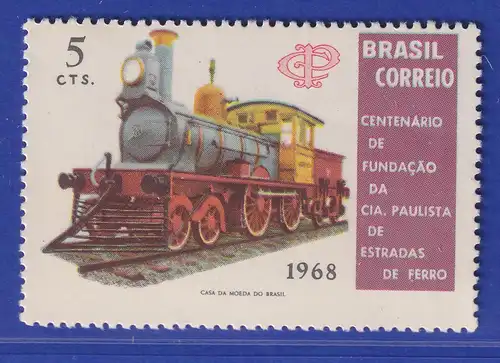 Brasilien 1968 Eisenbahngesellschaft von Sao Paulo, Dampflok Mi.-Nr. 1198 **