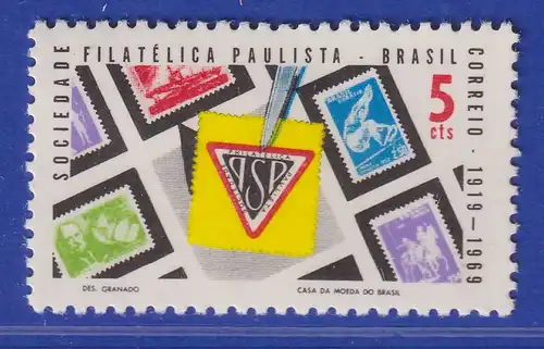 Brasilien 1969 Philatelisten--Verein Sociendade Paulista Mi.-Nr. 1210 **