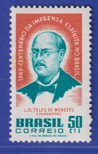 Brasilien 1969 Spiritistische Presse Teles de Menezes Mi.-Nr. 1221 **