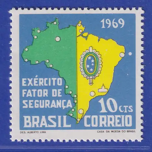 Brasilien 1969 Woche d. Heeres Landkarte, Esenbahn-Brücke Mi.-Nr. 1225-26 **