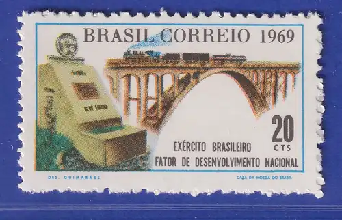 Brasilien 1969 Woche d. Heeres Landkarte, Esenbahn-Brücke Mi.-Nr. 1225-26 **