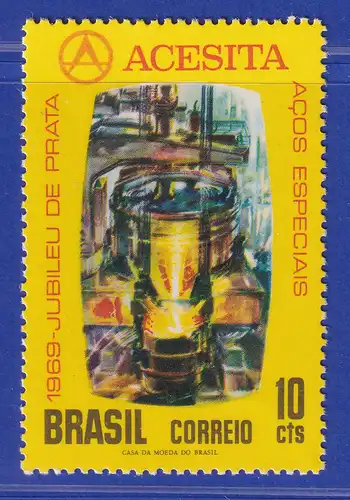 Brasilien 1969 Stahlwerk ACESITA in Timóteo Hochofen Mi.-Nr. 1233 **