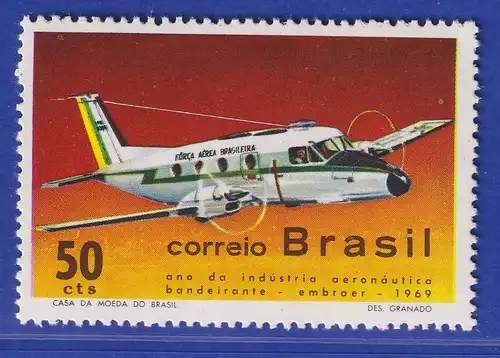 Brasilien 1969 EMBRAER Flugzeug Tiefdecker "Bandeirante" Mi.-Nr. 1237 **