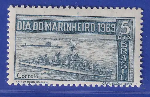 Brasilien 1969 Tag des Seemanns Torpedoboot und U-Boot Mi.-Nr. 1241 **