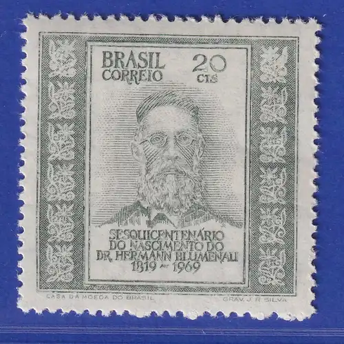 Brasilien 1969 Hermann Blumenau Gründer der Stadt Blumenau Mi.-Nr. 1242 **