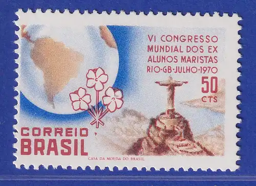 Brasilien 1970 Weltkongress Maristen-Schüler Corcovado Mi.-Nr. 1261 **