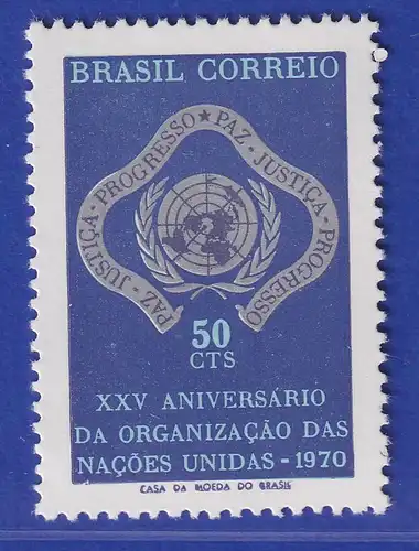Brasilien 1970 25 Jahre Vereinte Nationen UNO-Emblem Mi.-Nr. 1269 **