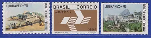 Brasilien 1970 Briefmarkenausstellung LUBRAPEX '70 Mi.-Nr. 1270-72 **