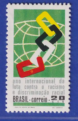 Brasilien 1971 Rassendiskriminierung Globus und Kettenglieder Mi.-Nr. 1278 **