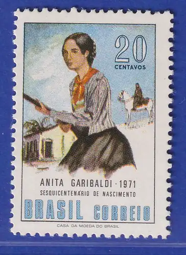 Brasilien 1971 Anita Garibaldi Freiheitskämpferin Mi.-Nr. 1288 **