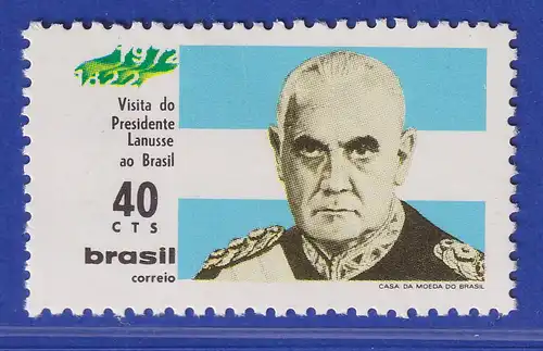 Brasilien 1972 Staatspräsident Lanusse argentinische Flagge Mi.-Nr. 1308 **
