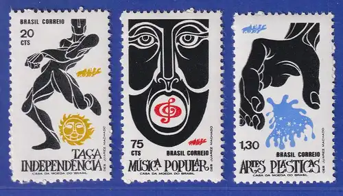 Brasilien 1972 Förderung der volkstümlichen Kunst Mi.-Nr. 1324-26 **