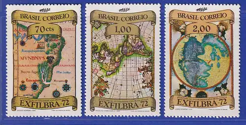 Brasilien 1972 EXFILBRA, alte Landkarten Mi.-Nr. 1333-35 **