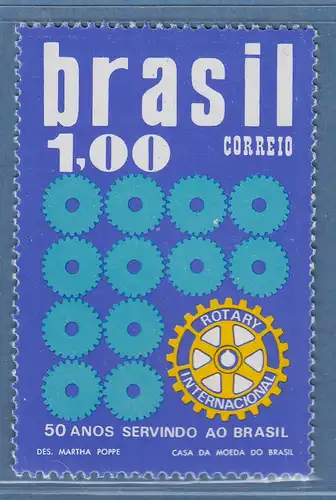 Brasilien 1973 50 Jahre Rotary-Club Zahnräder Emblem Mi.-Nr. 1360 **