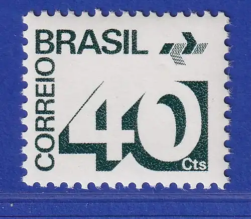 Brasilien 1973 Freimarke Ziffer und Postemblem 40 Cts Mi.-Nr. 1363 **
