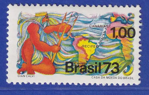Brasilien 1973 Einweihung des Unterseekabels BRACAN I. Neptun Mi.-Nr. 1364 **