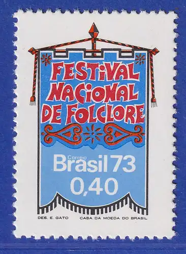 Brasilien 1973 Folklore-Festival Fahne mit Inschrift Mi.-Nr. 1388 **