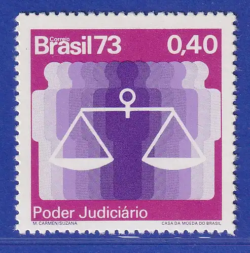 Brasilien 1973 Richterliche Gewalt Menschen, davor Waage Mi.-Nr. 1413 **