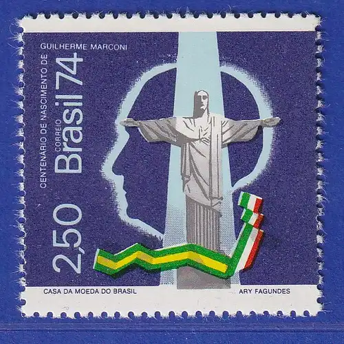 Brasilien 1974 Guglielmo Marconi Physiker Christusstatue Mi.-Nr. 1430 **