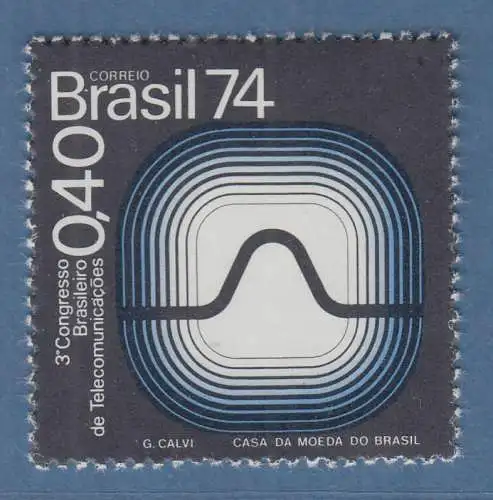 Brasilien 1974 Kongress für Fernmeldewesen Kongressemblem Mi.-Nr. 1442 **