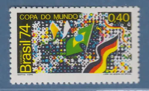 Brasilien 1974 Fußball-Weltmeisterschaft Flaggen Deutschland Mi.-Nr. 1445 **