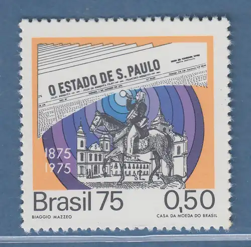 Brasilien 1975 Zeitung O Estado de Sao Paulo berittener Verkäufer Mi-Nr. 1467 **
