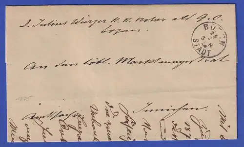 Österreich Dienstbrief mit Rundstempel BOZEN STADT 1870