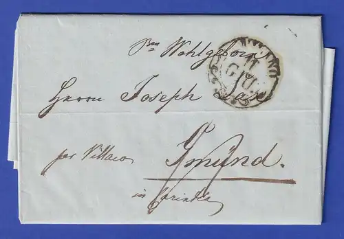 Österreich Brief mit Rundstempel MILANO 1843