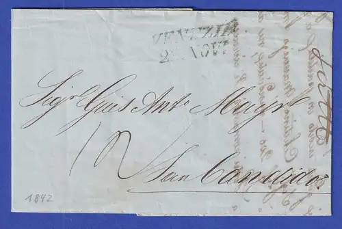 Österreich Geschäftsbrief mit Zweizeiler VENEZIA 1842