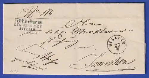 Österreich Dienstbrief mit Rundstempel SILLIAN 1872