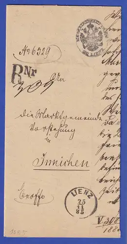 Österreich Dienstbrief mit Rundstempel LIENZ 1885 