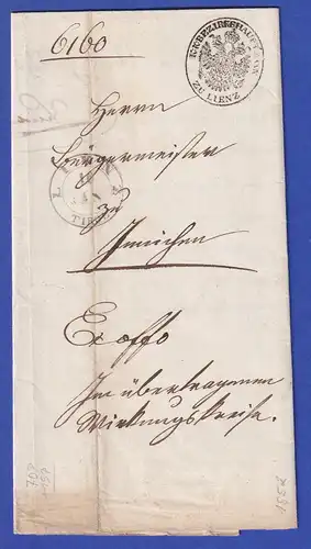 Österreich Dienstbrief mit Rundstempel LIENZ 1852