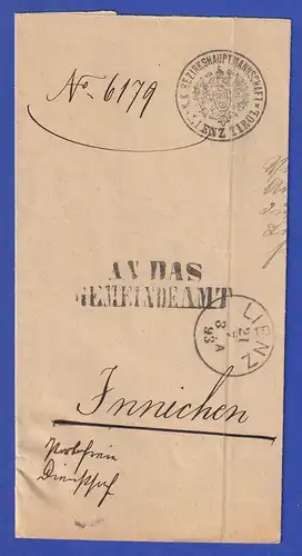 Österreich Dienstbrief mit Rundstempel LIENZ 1893