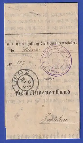 Österreich Dienstbrief mit Rundstempel LIENZ 1906