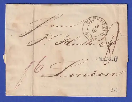Preußen Geschäftsbrief mit Rundstempel ELBERFELD 1845