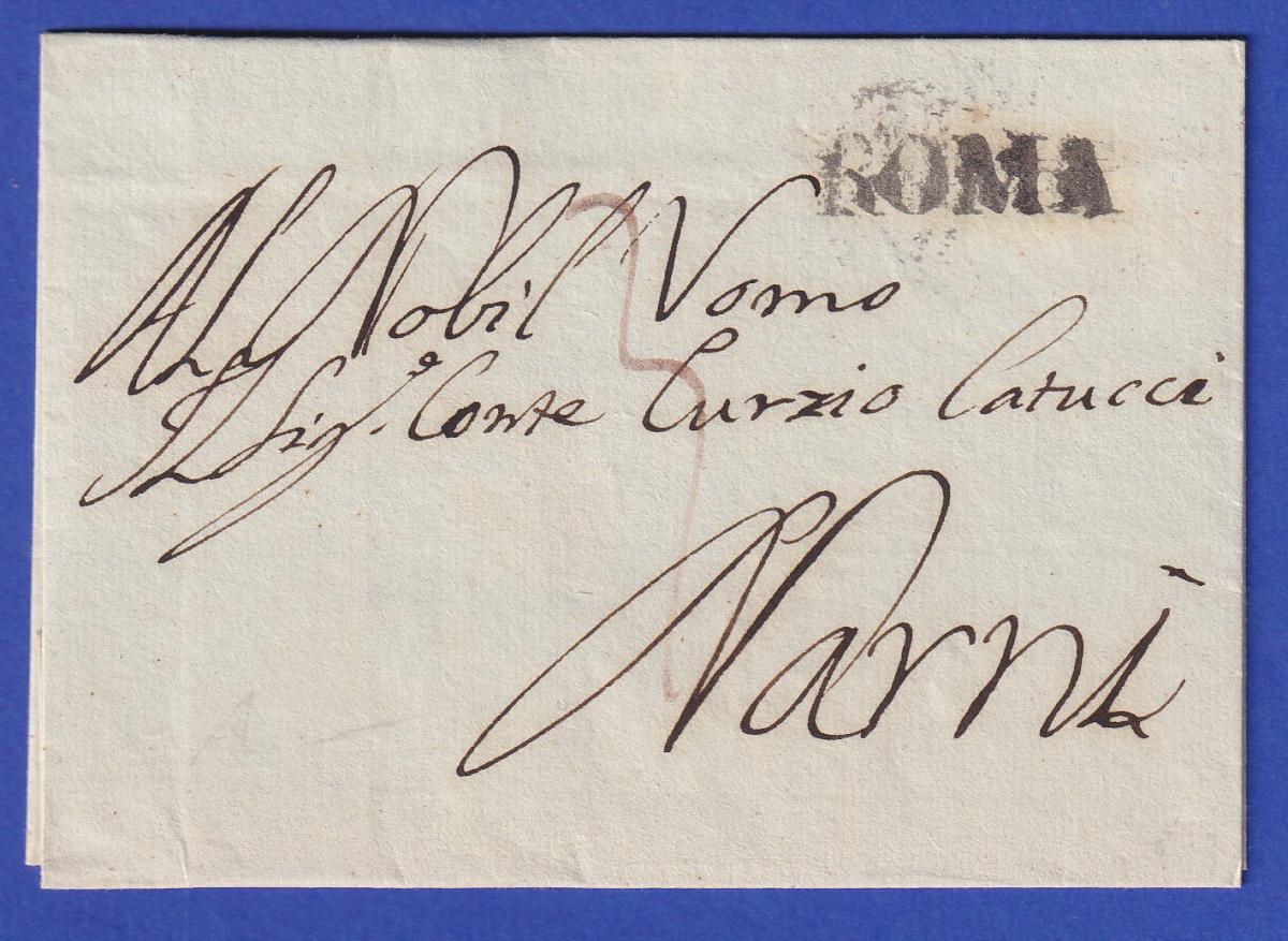 Italien Brief mit Einzeiler ROMA 1816 Nr. 60243 - oldthing: Italien