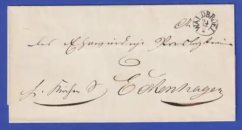 Preußen Dienstbrief mit Fingerhutstempel WALDBROEL 1844