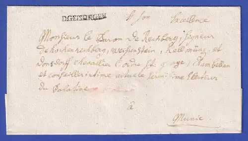Württemberg Brief mit Einzeiler D.GEISLINGEN 1782