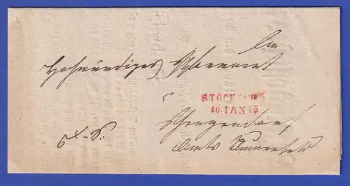 Baden Kirchlicher Dienstbrief mit Zweizeiler STOCKACH 1845