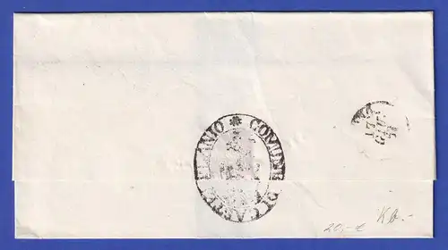 Italien Dienstbrief mit Ovalstempel COMUNE DI CASTEL PLANIO u. Rundstempel 1857?