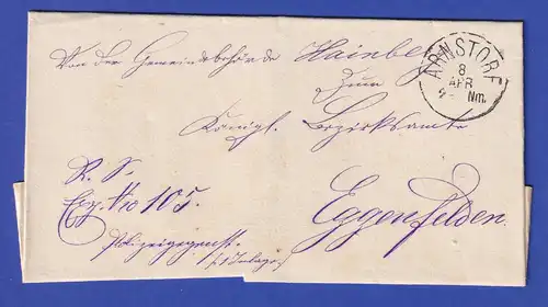 Bayern Dienstbrief mit Rundstempel ARNSTORF um 1890