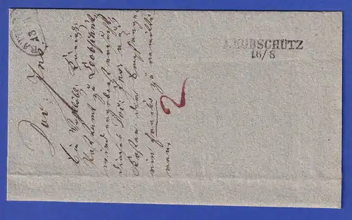 Preußen Dienstbrief Zweizeiler LEOBSCHÜTZ u. Nierenstempel RATIBOR 1820er-Jahre