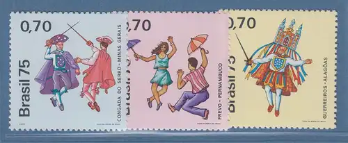 Brasilien 1975 Volkstänze Mi.-Nr. 1499-501 **