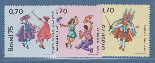 Brasilien 1975 Volkstänze Mi.-Nr. 1499-501 **