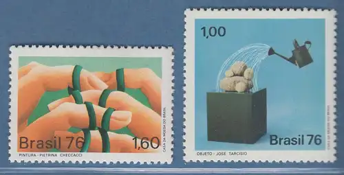 Brasilien 1976 Plastische Kunst Finger mit Bändern Gießkanne Mi.-Nr. 1532-33 **